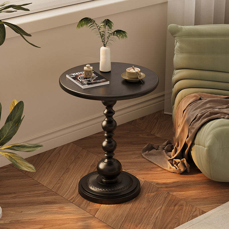 Vintage Orb Cylinder Iron Side Table — Black