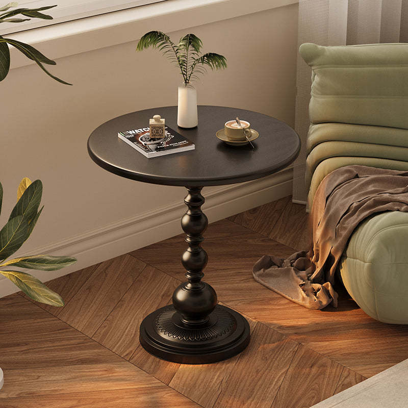 Vintage Orb Cylinder Iron Side Table — White
