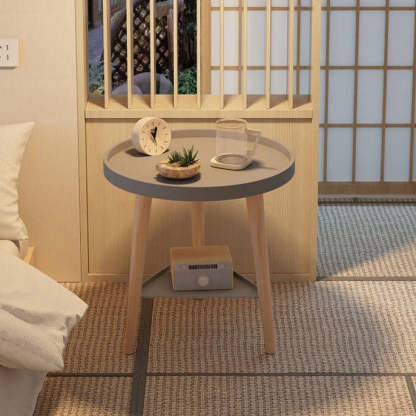 Scandinavian Triangle Cylinder Wood Side Table