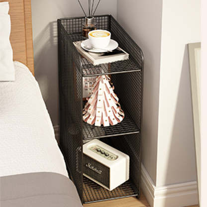 Minimalist Lattice Mesh Iron Side Table — White