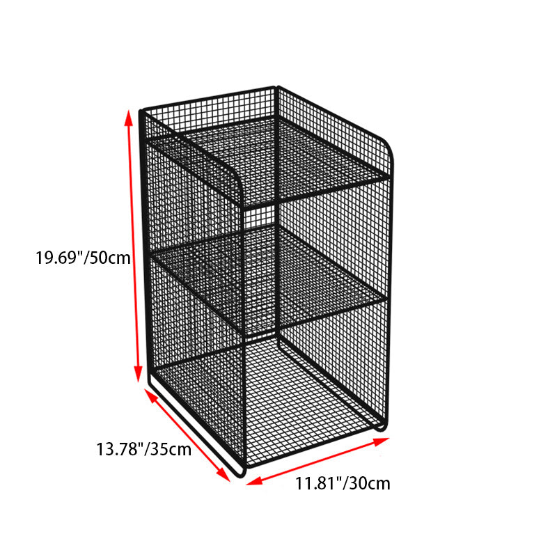 Minimalist Lattice Mesh Iron Side Table — White