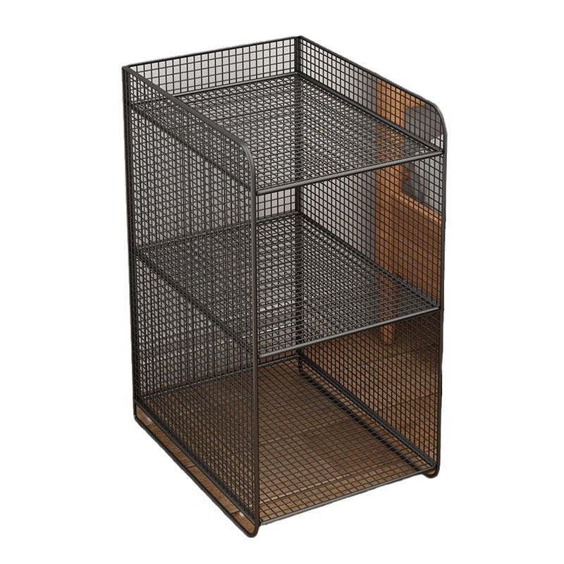 Minimalist Lattice Mesh Iron Side Table — Gold