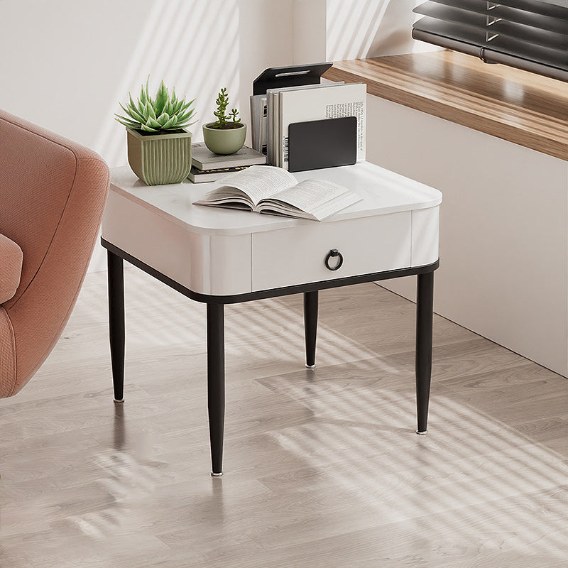 Minimalist Cylinder Rock Slab Side Table
