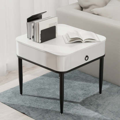 Minimalist Cylinder Rock Slab Side Table