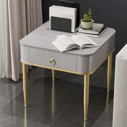 Minimalist Cylinder Rock Slab Side Table