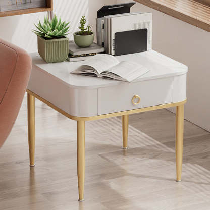 Minimalist Cylinder Rock Slab Side Table