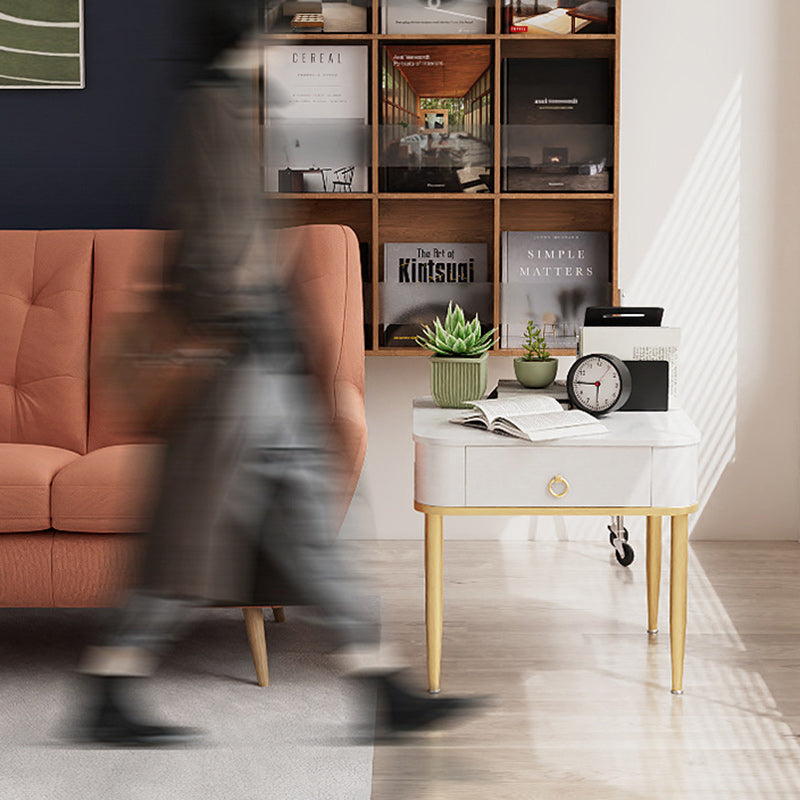 Minimalist Cylinder Rock Slab Side Table
