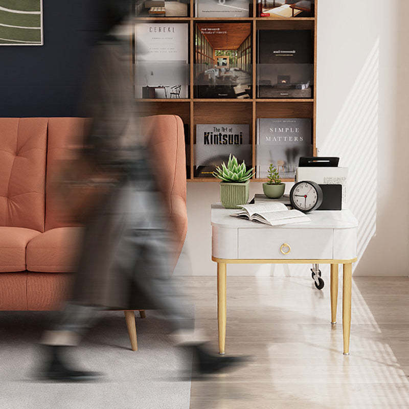 Minimalist Cylinder Rock Slab Side Table