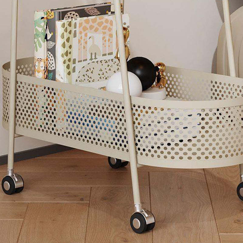 Oval Cylinder Tempered Glass Iron Side Table