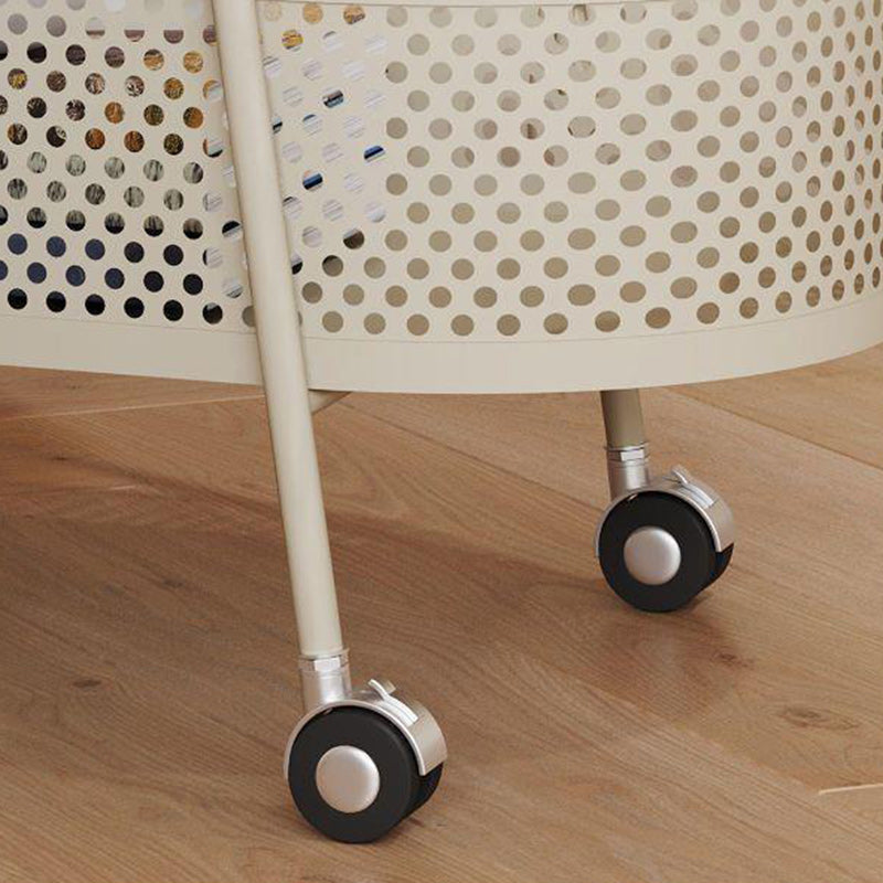 Oval Cylinder Tempered Glass Iron Side Table