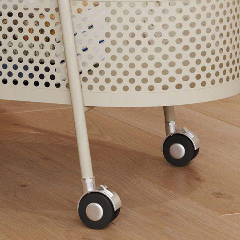 Oval Cylinder Tempered Glass Iron Side Table