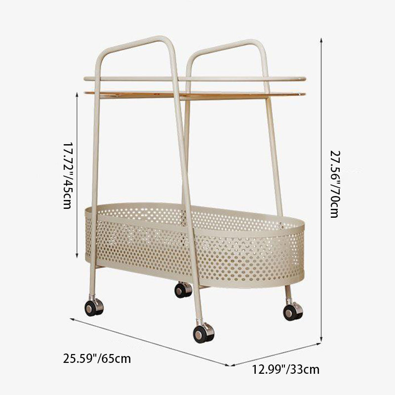 Oval Cylinder Tempered Glass Iron Side Table