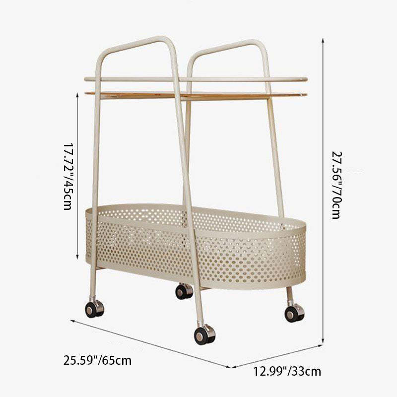 Oval Cylinder Tempered Glass Iron Side Table