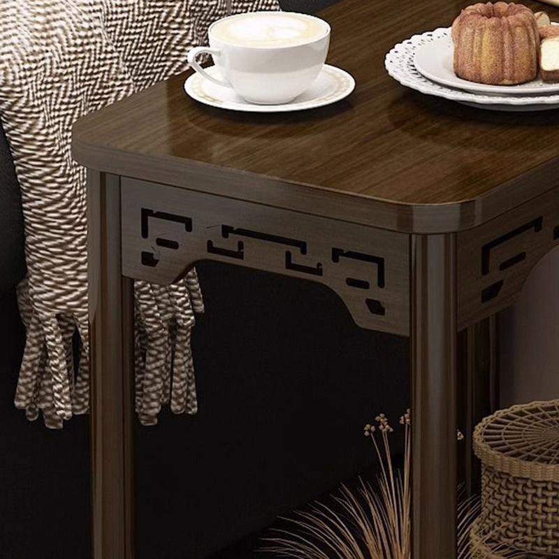 Chinese Carved Fiberboard Solid Wood Side Table 3-Tier
