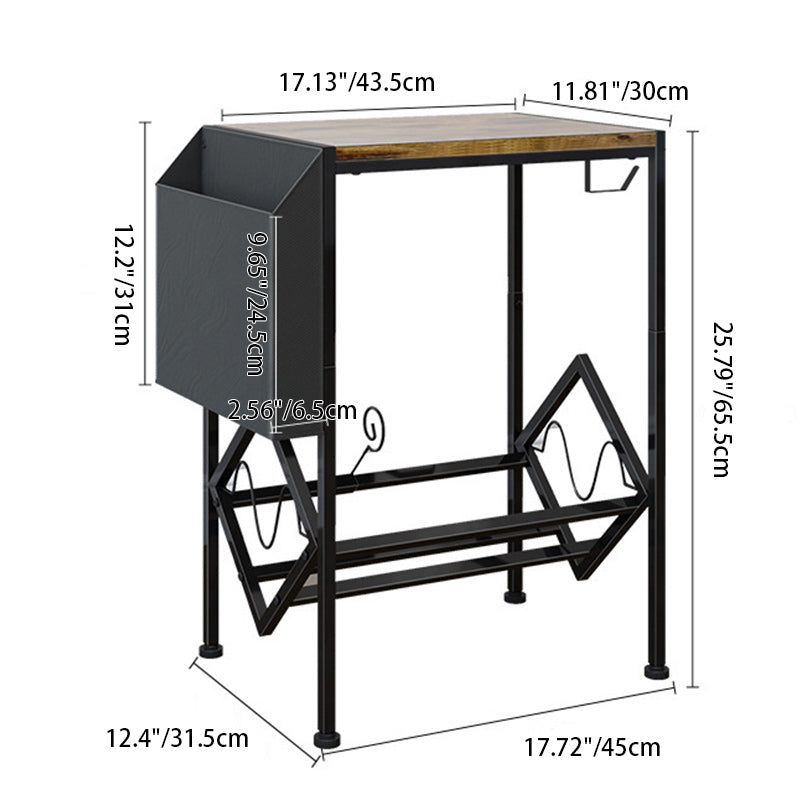 Traditional rectangular 2-tier wood end & side tables, Lighom