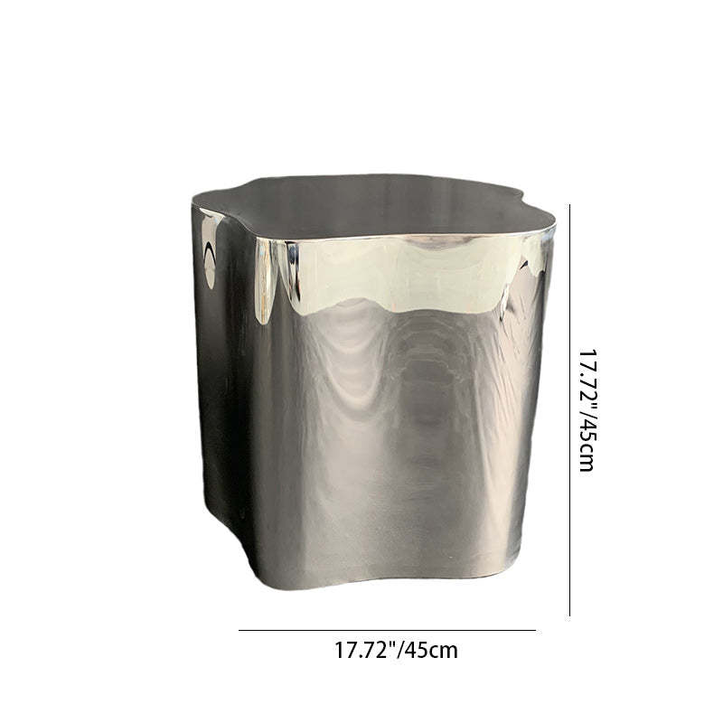 Minimalist Cloudy Cylinder Stainless Steel Side Table