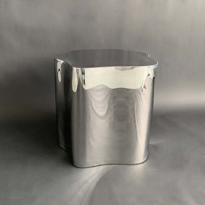Minimalist Cloudy Cylinder Stainless Steel Side Table