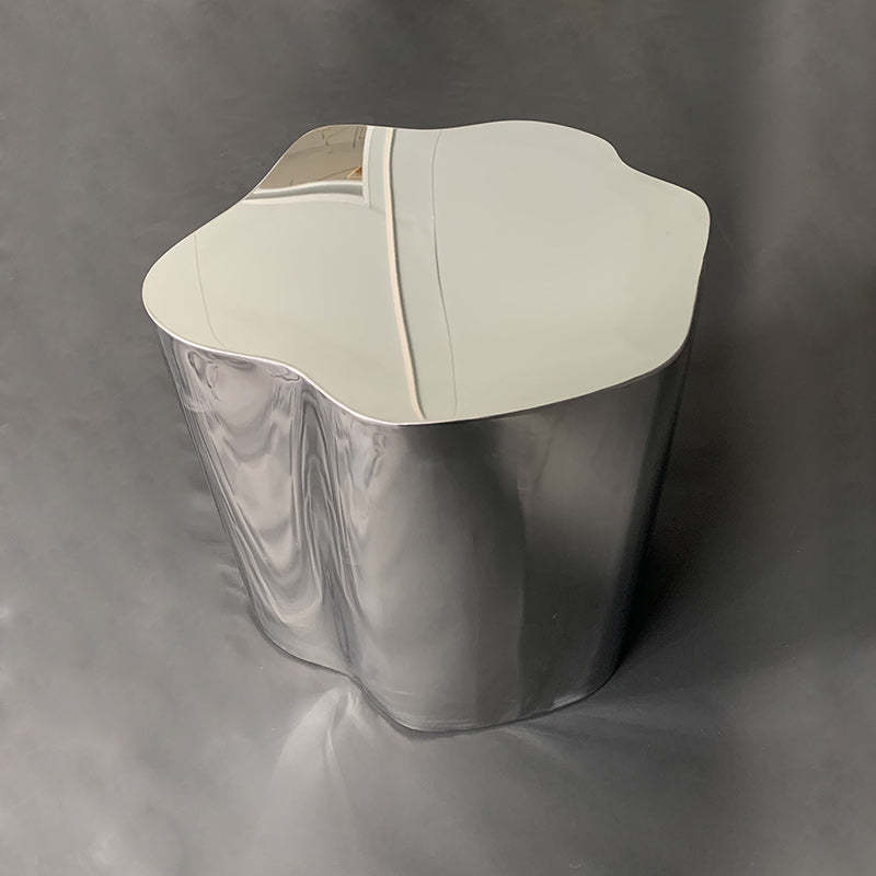 Minimalist Cloudy Cylinder Stainless Steel Side Table