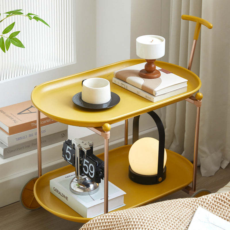 Oval Plastic Aluminum Side Table