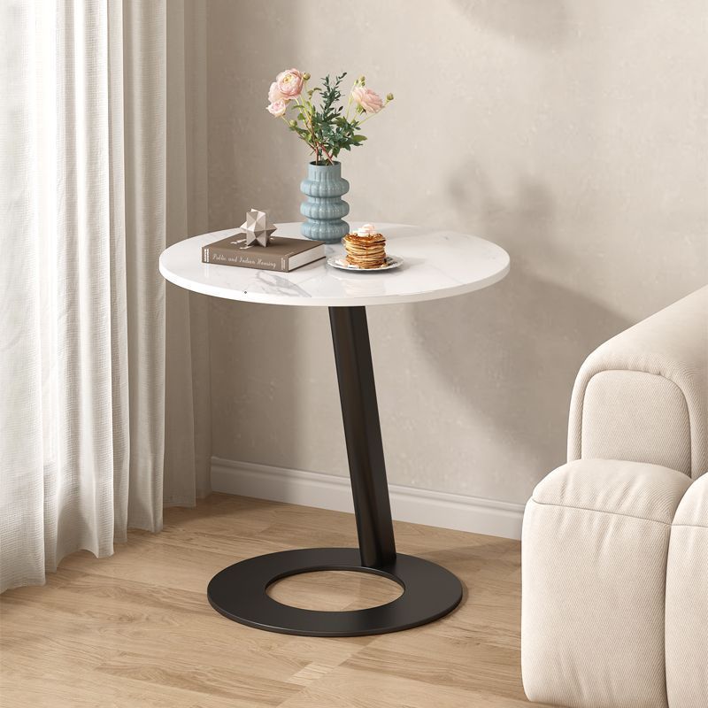 Round Rock Slab Steel Side Table
