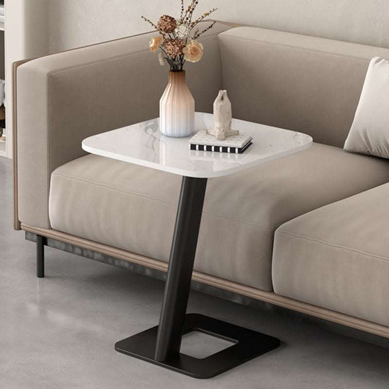Round Rock Slab Steel Side Table