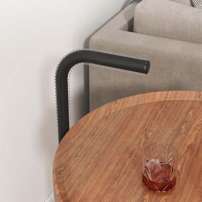 Minimalist Disc Cylinder Wood Metal Side Table