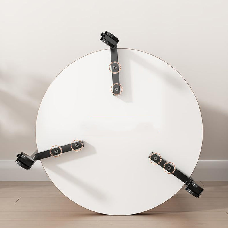 Minimalist Disc Cylinder Wood Metal Side Table