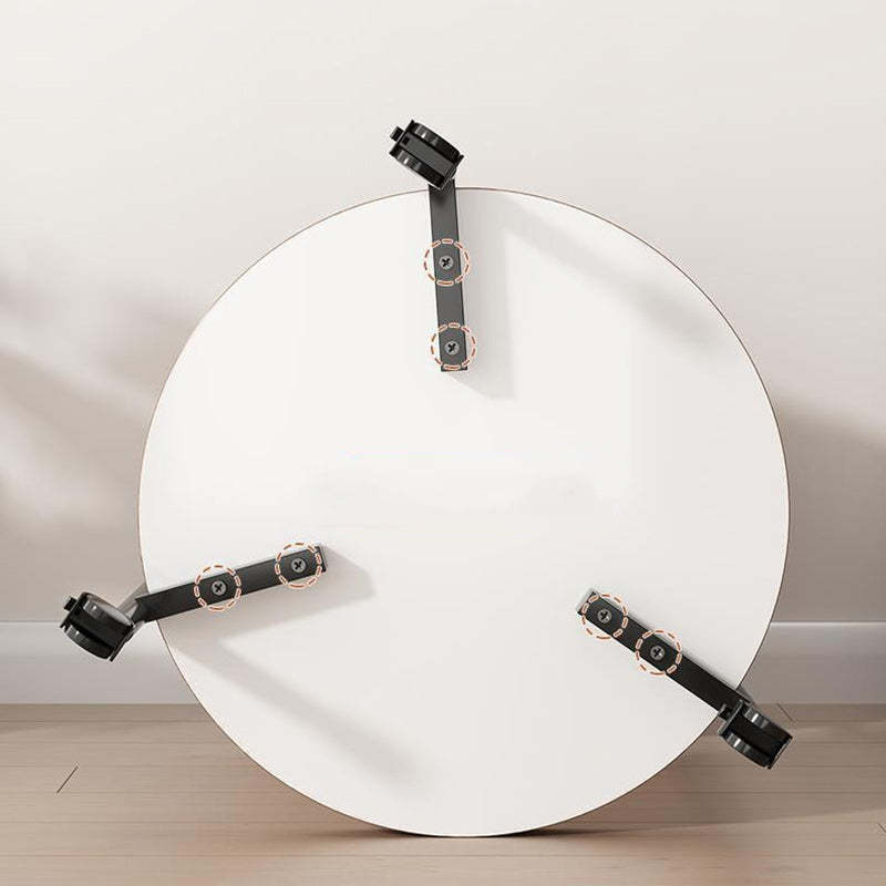 Minimalist Disc Cylinder Wood Metal Side Table