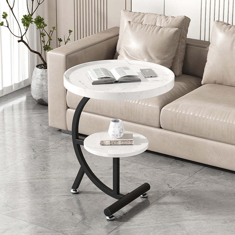 Scandinavian Moon Blister Board Steel Side Table — White