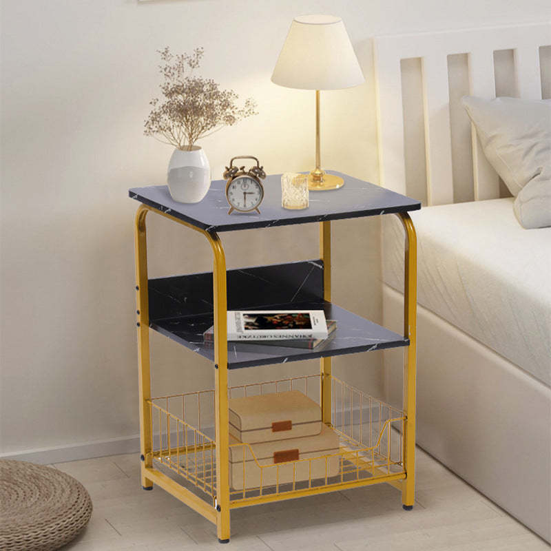 Minimalist Iron Side Table 3-Tier — White