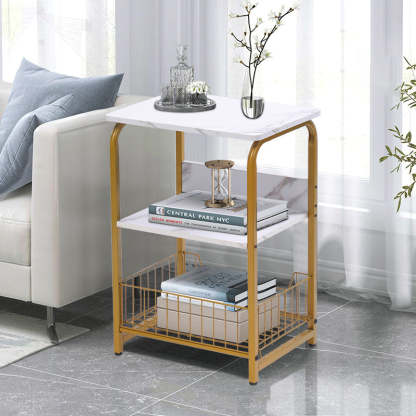 Minimalist Iron Side Table 3-Tier — Black