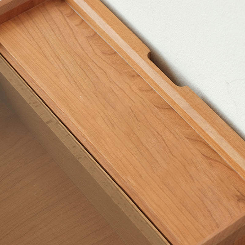 Retro Solid Wood Cube 3-Drawer Nightstand