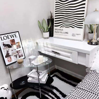 Modern Curved Acrylic Metal Coffee Table