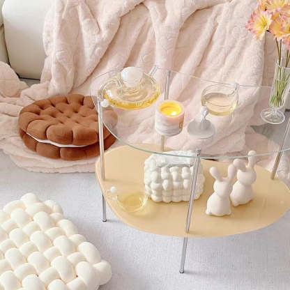 Modern Curved Acrylic Metal Coffee Table