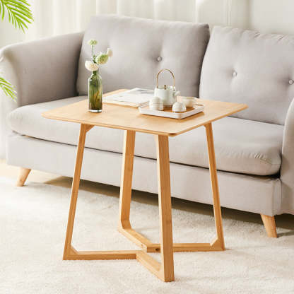 Japanese Square Solid Wood Coffee Table — Wood Color