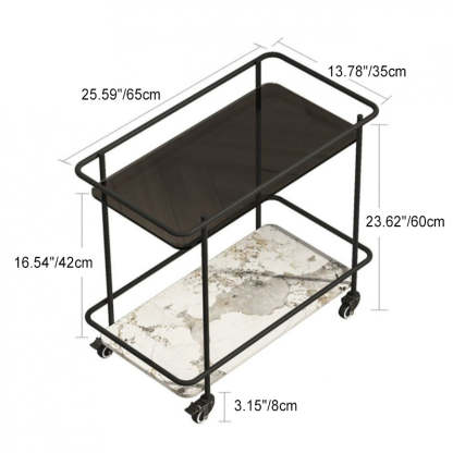 Minimalist Sintered Stone Glass End Table — Gray Glass + Snow Mountain White Sintered Stone