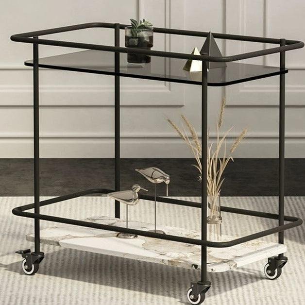 Minimalist Sintered Stone Glass End Table — Changhong Glass + Pandora Sintered Stone