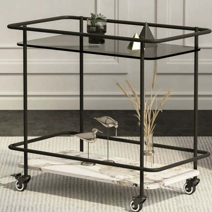 Minimalist Sintered Stone Glass End Table — Changhong Glass + Pandora Sintered Stone