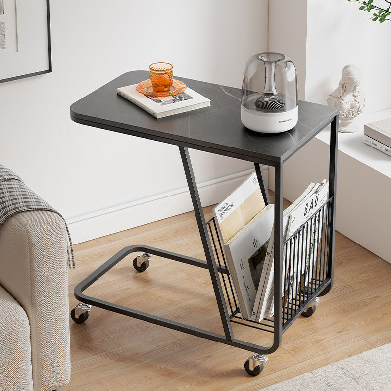 Nordic Sintered Stone Side Table 2-Tier Storage