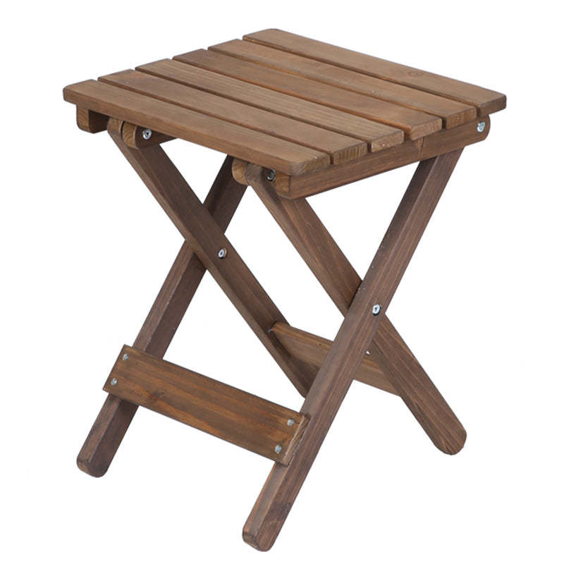 Rustic Wood Slat Foldable End Table