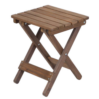 Rustic Wood Slat Foldable End Table