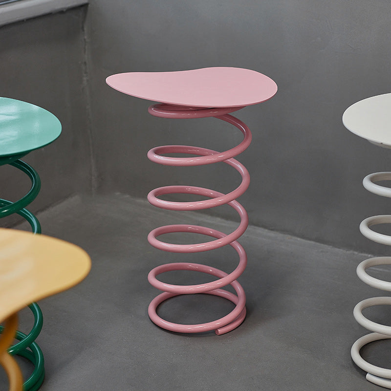 Scandinavian Iron Spiral Spring Stool — Ginger Yellow