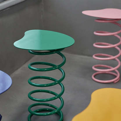 Scandinavian Iron Spiral Spring Stool