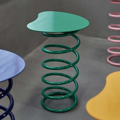 Scandinavian Iron Spiral Spring Stool