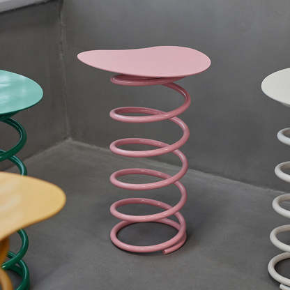 Scandinavian Iron Spiral Spring Stool