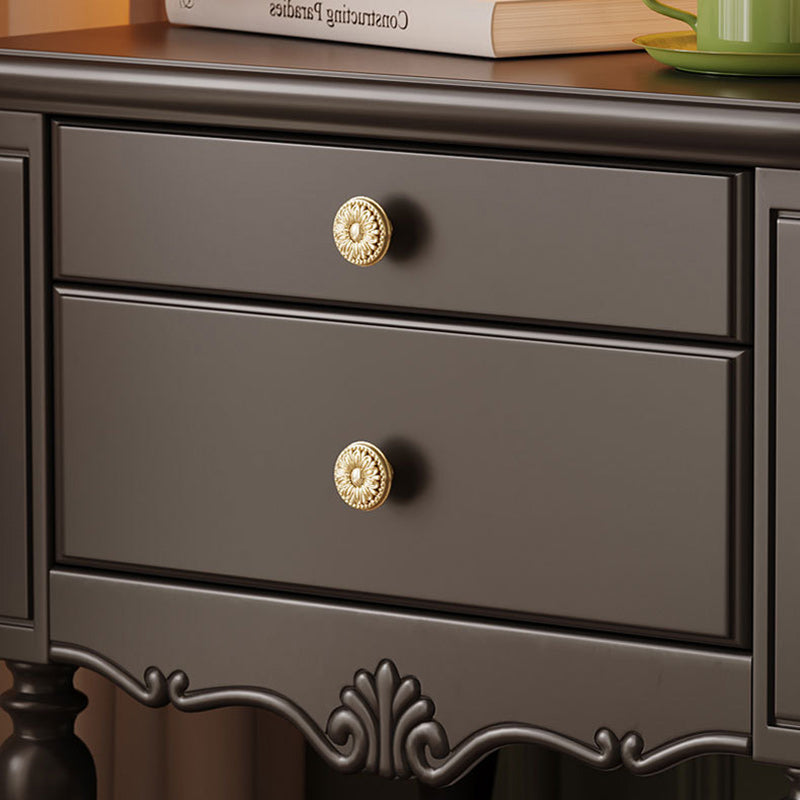French Solid Wood 2-Drawer Nightstand