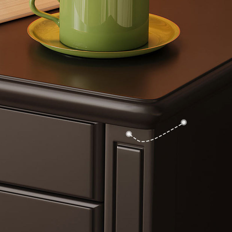 French Solid Wood 2-Drawer Nightstand