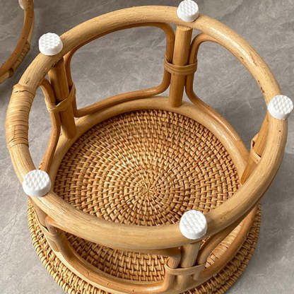 Boho Rattan Wood Coffee Table