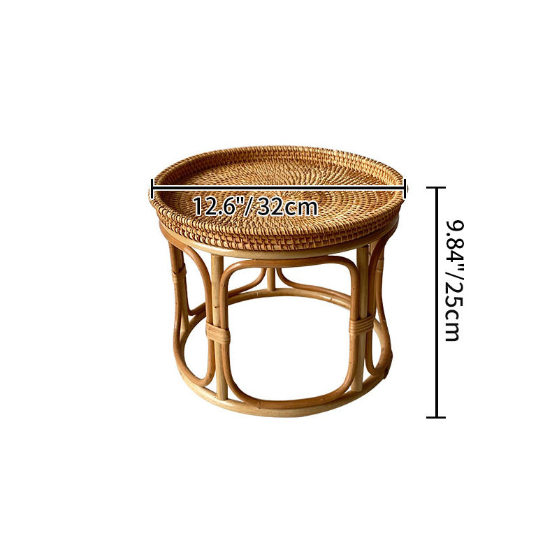 Boho Rattan Wood Coffee Table