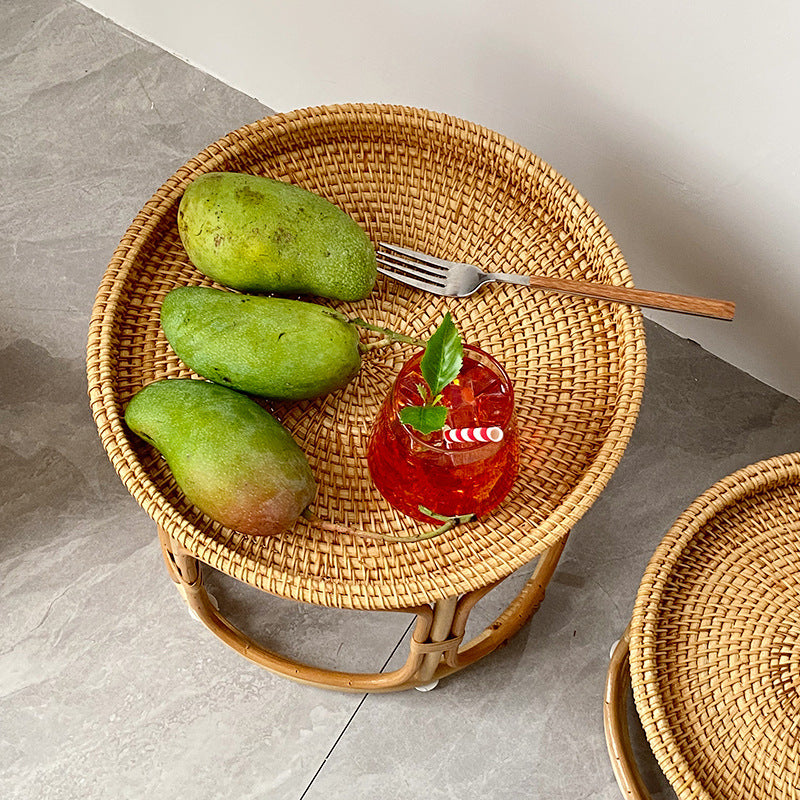 Boho Rattan Wood Coffee Table